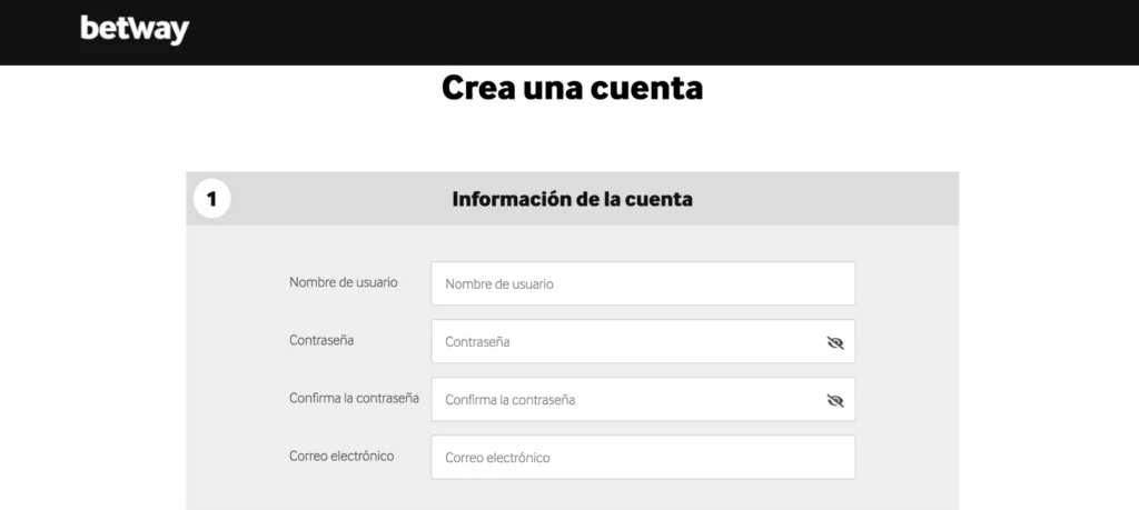 Registro en Betway