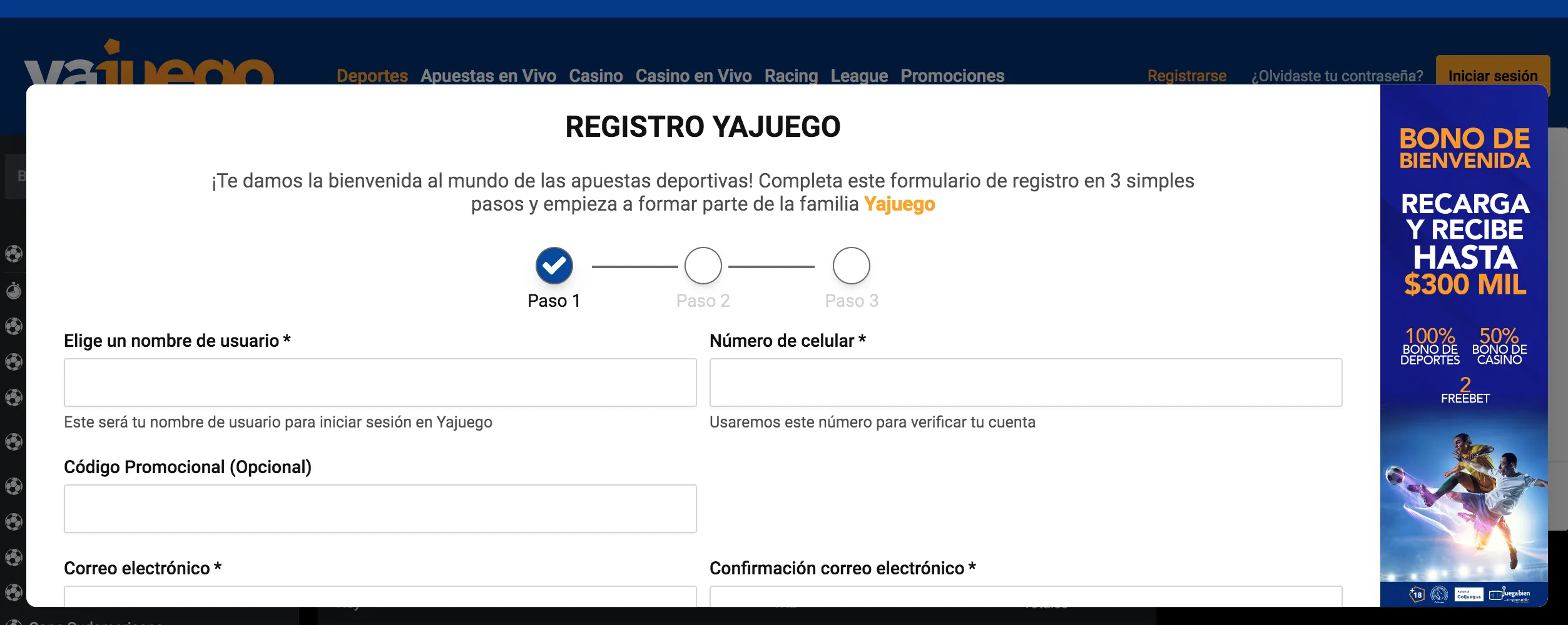 registro YaJuego