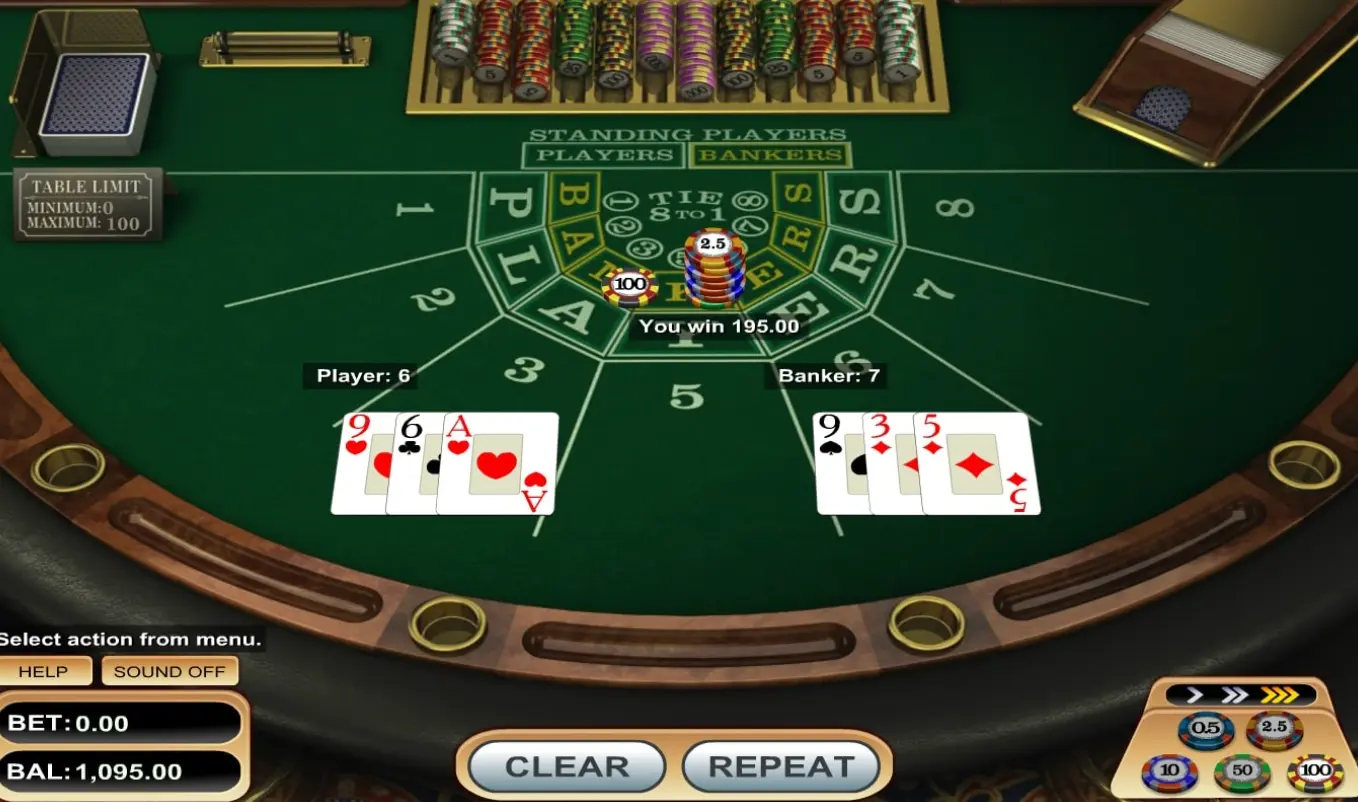 Juega en video o en vivo baccarat online