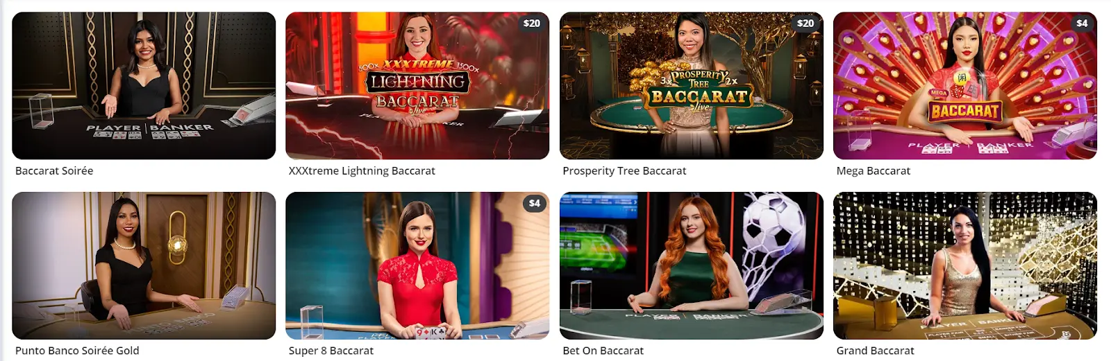 Juega en una mesa guida por un crupier real baccarat en vivo