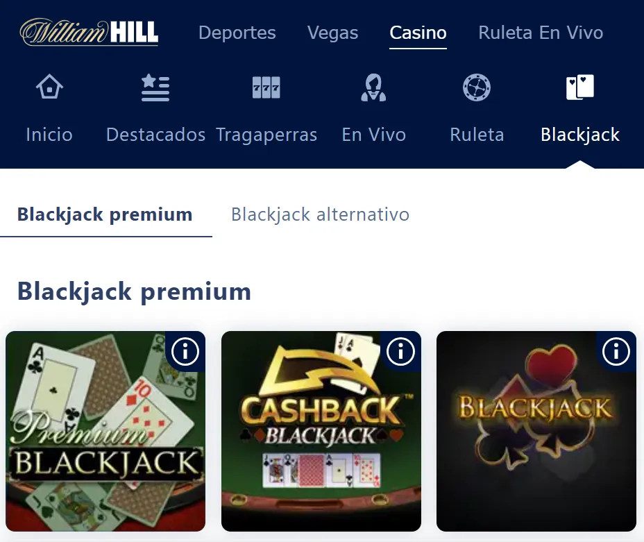 blackjack en William Hill blackjack williamhill