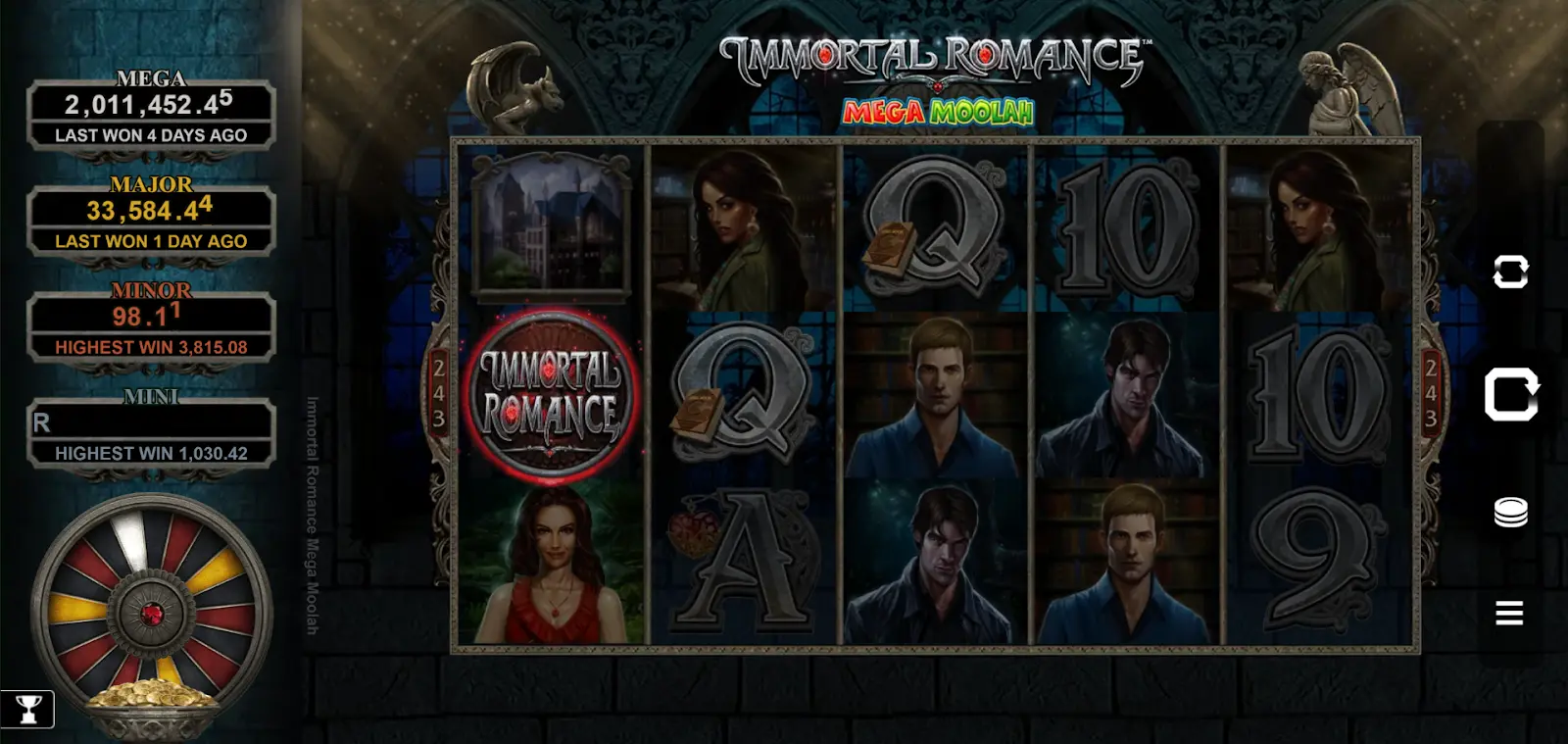 Gana gracias al símbolo de Immortal Romance combinación ganadora