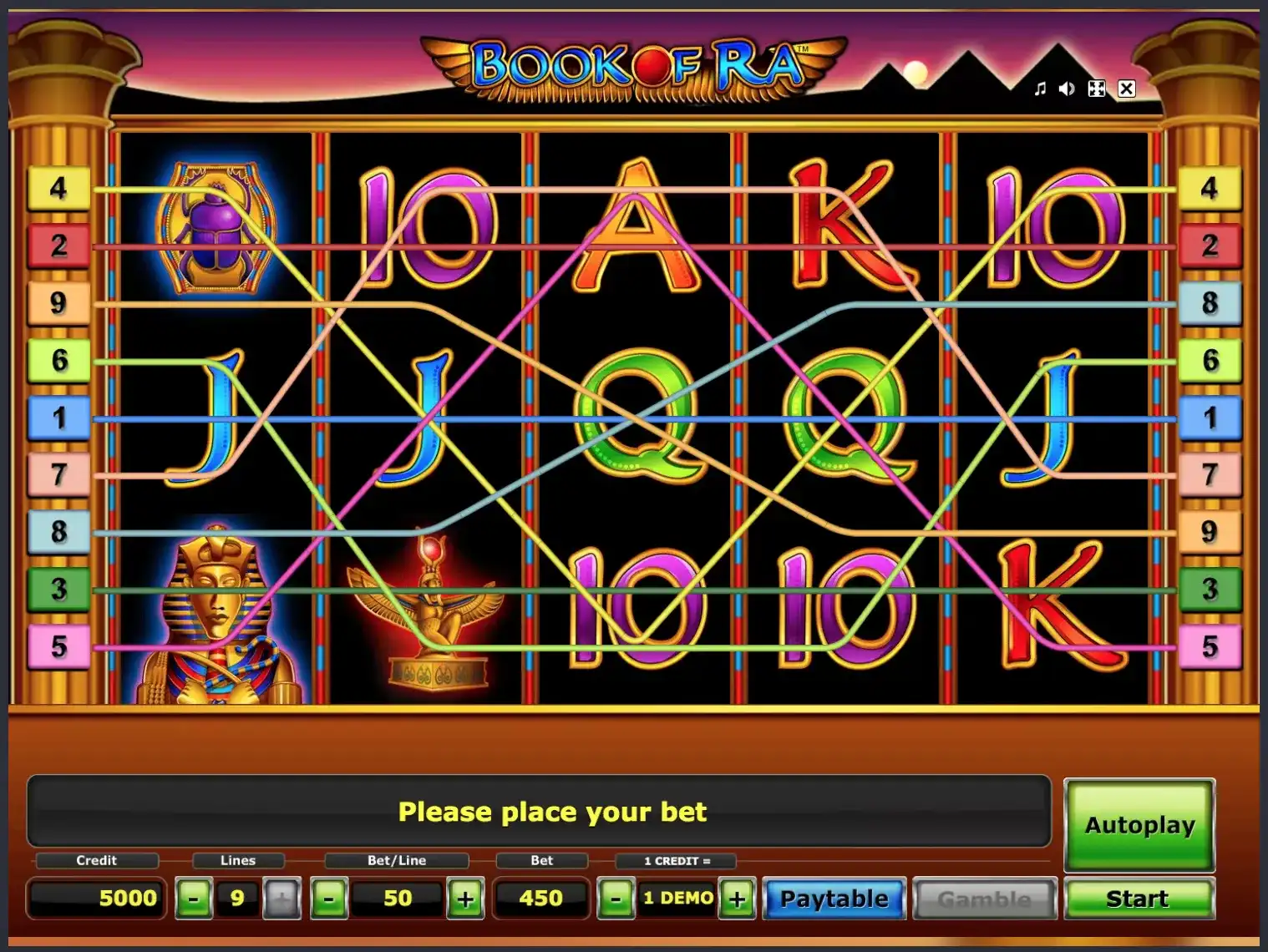 Book of Ra demo