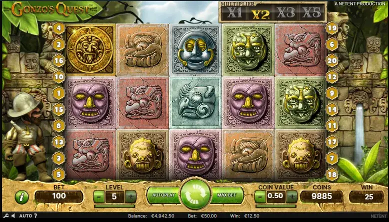 Gonzos Quest tablero