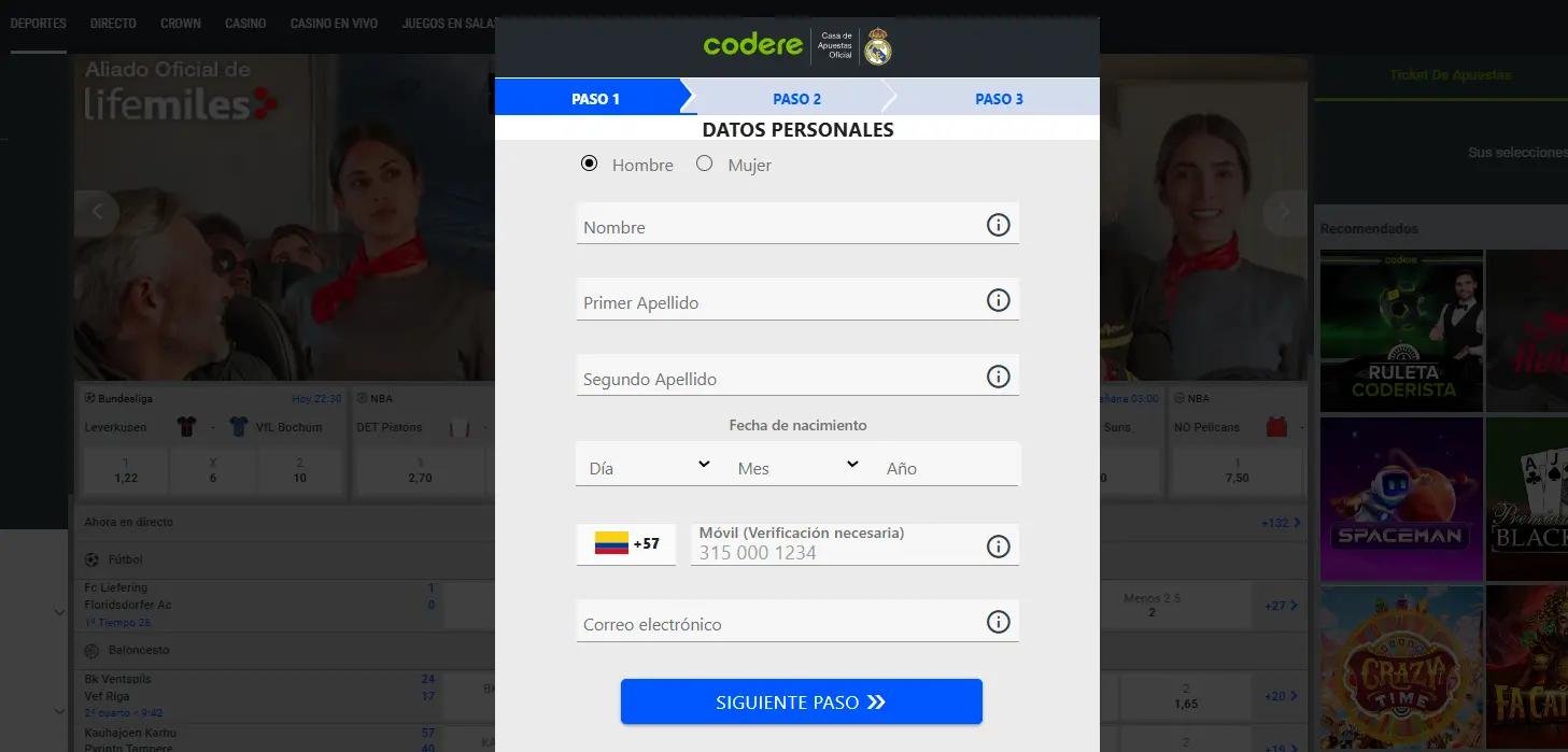 Registro e ingreso en Codere casino online Registro e ingreso en Codere casino