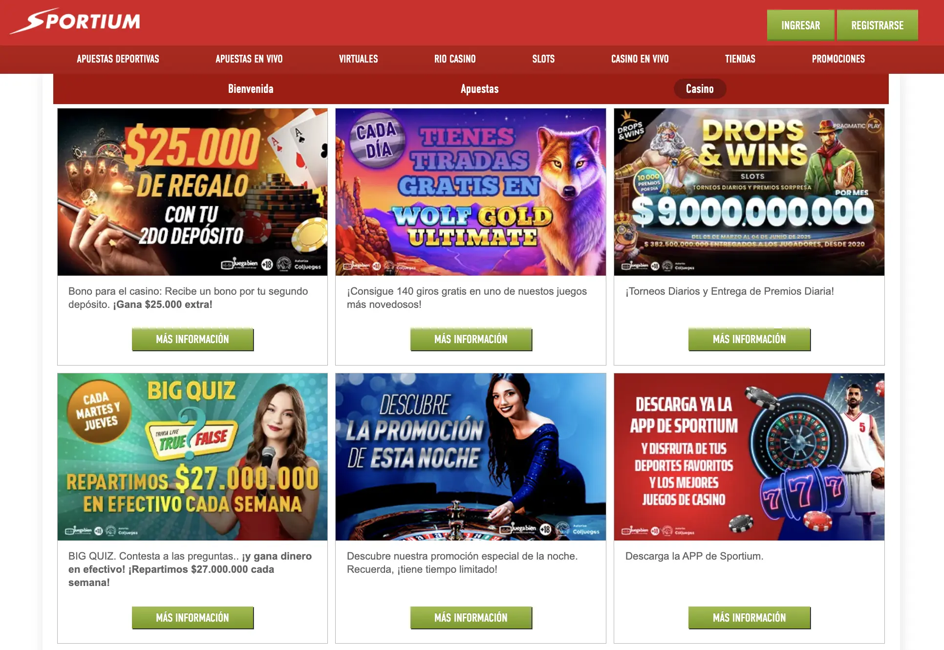 Sportium casino bonos y promociones